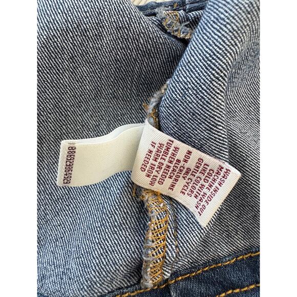 Y2K Mudd Cropped Micro Denim Vest Streetwear Casual Fitted Distressed Blue Jean - Picture 6 of 8
